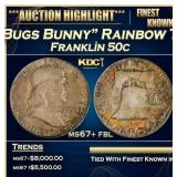 1956-p FS-401 "Bugs Bunny" Franklin Half Dollar Ra
