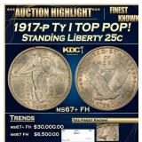 1917-p Ty I Standing Liberty Quarter TOP POP! 25c