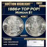 1886-p Morgan Dollar TOP POP! $1 ms68+ SEGS