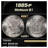 1885-p Morgan Dollar $1 Grades ms65+