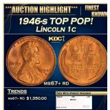 1946-s Lincoln Cent TOP POP! 1c ms67+ rd SEGS
