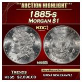 1885-s Morgan Dollar $1 ms65 SEGS
