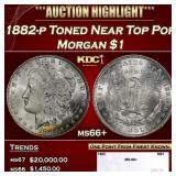 1882-p Morgan Dollar Toned Near Top Pop $1 ms66+ S