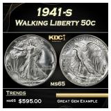 1941-s Walking Liberty Half Dollar 50c Grades ms65