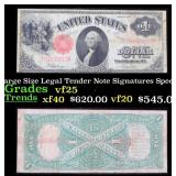 1917 $1 Large Size Legal Tender Note Grades vf+ Si