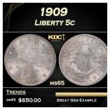 1909 Liberty Nickel 5c Grades ms65