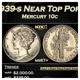 1939-s Mercury Dime Near Top Pop! 10c ms67+ SEGS