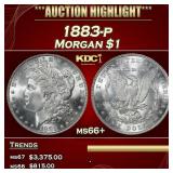 1883-p Morgan Dollar $1 ms66+ SEGS