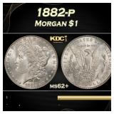 1882-p Morgan Dollar $1 Grades ms62+