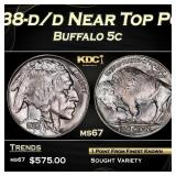 1938-d/d Buffalo Nickel Near Top Pop 5c ms67 SEGS