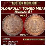 1888-p Morgan Dollar Colorfully Toned Near Top Pop