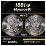 1881-s Morgan Dollar $1 Grades ms65