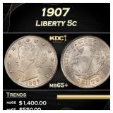 1907 Liberty Nickel 5c ms65+ SEGS