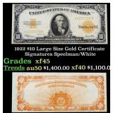 1922 Speelman/White $10 Large Size Gold Certificat