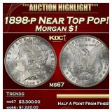 1898-p Morgan Dollar Near Top Pop! $1 ms67 SEGS