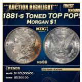 1881-s Morgan Dollar Toned TOP POP! $1 ms69 SEGS