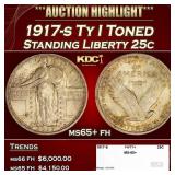 1917-s Ty I Standing Liberty Quarter Toned 25c ms6
