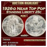 1926-d Standing Liberty Quarter Near Top Pop 25c m