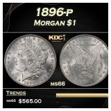 1896-p Morgan Dollar $1 Grades ms66
