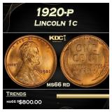 1920-p Lincoln Cent 1c Grades ms66 rd