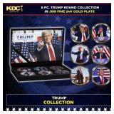6 Coin President Donald Trump Gold Plated Round Co