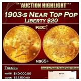 1903-s Gold Liberty Double Eagle Near Top Pop $20