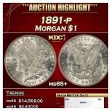 1891-p Morgan Dollar $1 ms65+ SEGS