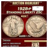 1928-p Standing Liberty Quarter 25c ms66+ fh SEGS