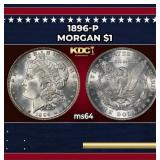 1896-p Morgan Dollar $1 Grades ms64