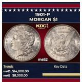 1901-p Morgan Dollar $1 ms62 USCG
