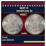 1897-p Morgan Dollar $1 Grades ms64