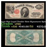 1917 $1 Large Size Legal Tender Note Grades vf, ve