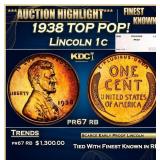 1938 Proof Lincoln Cent TOP POP! 1c pr67 rb SEGS