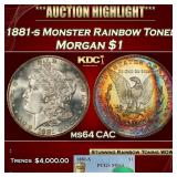 PCGS 1881-s Morgan Dollar Monster Rainbow Toned $1