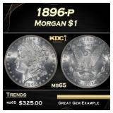 1896-p Morgan Dollar $1 Grades ms65