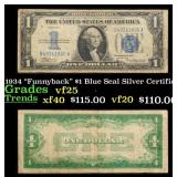 1934 $1 Blue Seal Silver Certificate "Funnyback" G