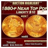 1880-p Gold Liberty Eagle Near Top Pop $10 ms65 SE