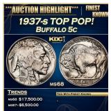 1937-s Buffalo Nickel TOP POP! 5c ms68 SEGS