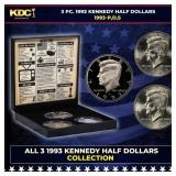 Complete 3 PC. 1993 Kennedy Half Dollar 50c set In