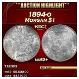 1894-o Morgan Dollar $1 ms62+ USCG