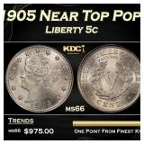 1905 Liberty Nickel Near Top Pop 5c ms66 SEGS
