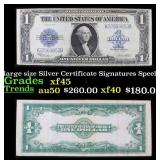 1923 $1 large size Silver Certificate Grades xf+ S