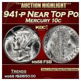 1941-p Mercury Dime Near Top Pop! 10c ms68 FSB SEG