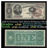 1890 Rosecrans/Nebeker FR-349 $1 Treasury Note Gra