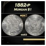 1882-p Morgan Dollar $1 Grades ms63