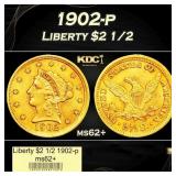 1902-p Gold Liberty Quarter Eagle $2 1/2 ms62+ USC