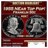1955 Proof Franklin Half Dollar NEar Top Pop! 50c