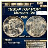 1935-p Mercury Dime TOP POP! 10c ms68 fsb SEGS