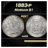 1883-p Morgan Dollar $1 Grades ms62