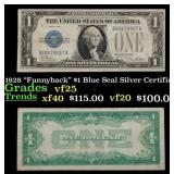 1928 $1 Blue Seal Silver Certificate "Funnyback" G